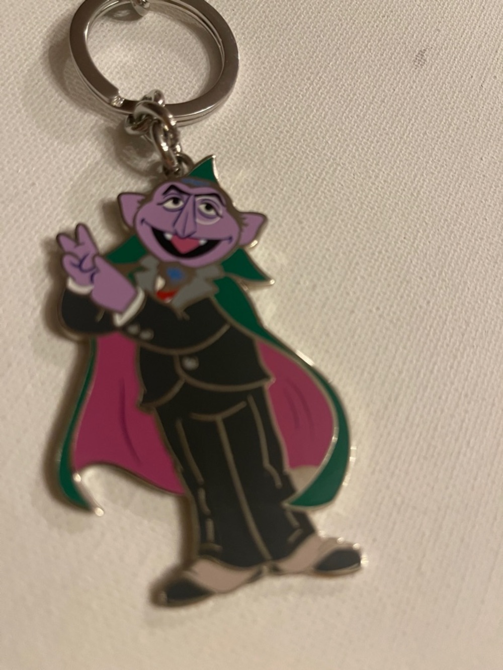 Sesame Street The Count Purple & Green Enamel Keychain - Picture 3 of 5